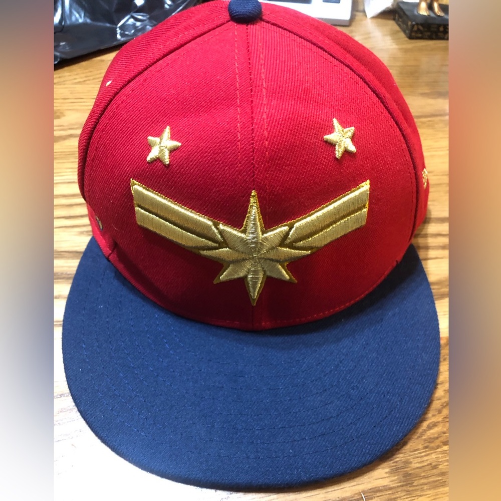 Captain Marvel Adult Ball Cap Red Blue Hat Avengers Unisex Fandom Women’s Disney